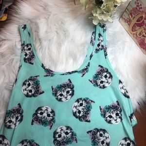 No Boundaries Cat Boho Tank Top Sz XXXL